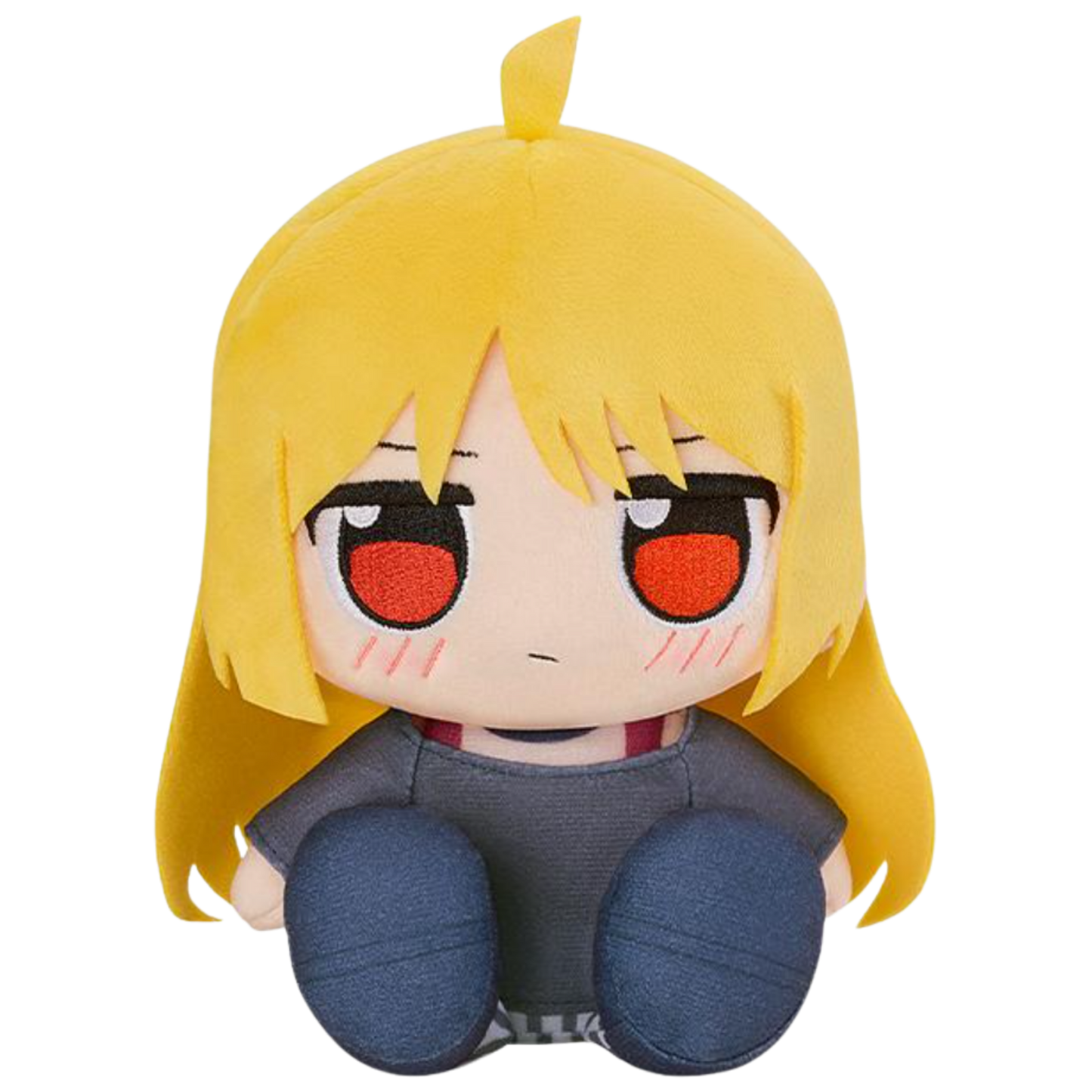 Plush toy with anime character design on a white background