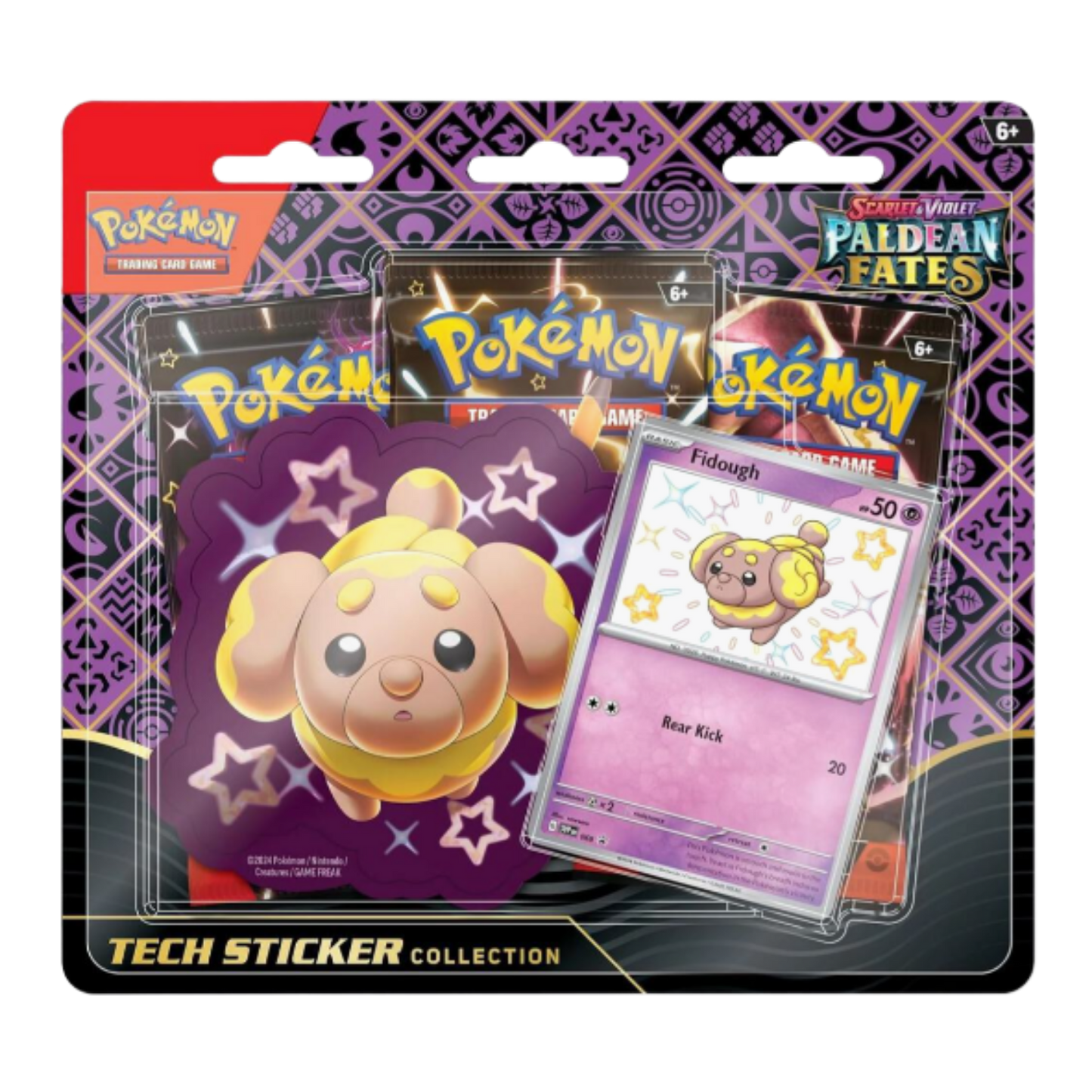Pokémon trading card game packaging with a card featuring a character named Edoóh.