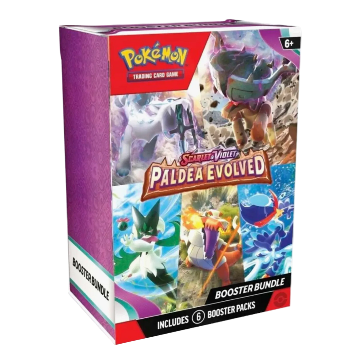 Pokémon Paldea Evolved trading card game booster bundle packaging on a white background