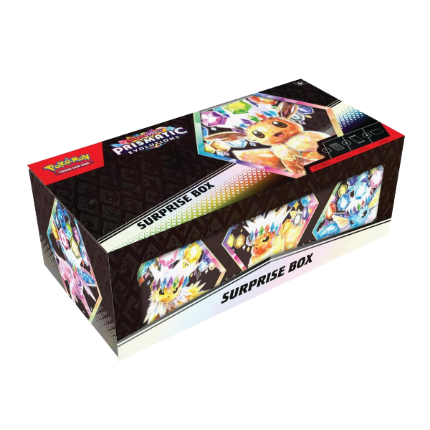 Pokémon Prismatic Collection surprise box with character images on a white background
