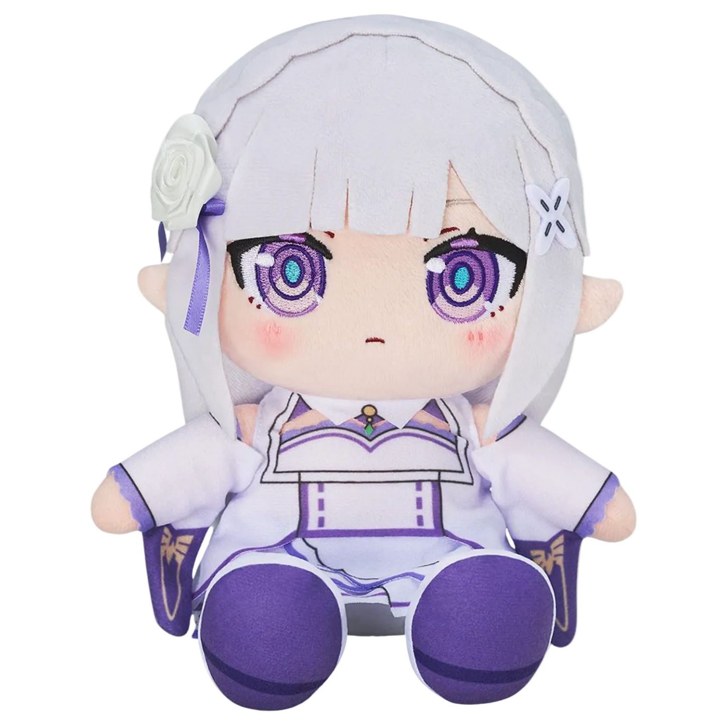 Plush toy with anime-style character design on a white background