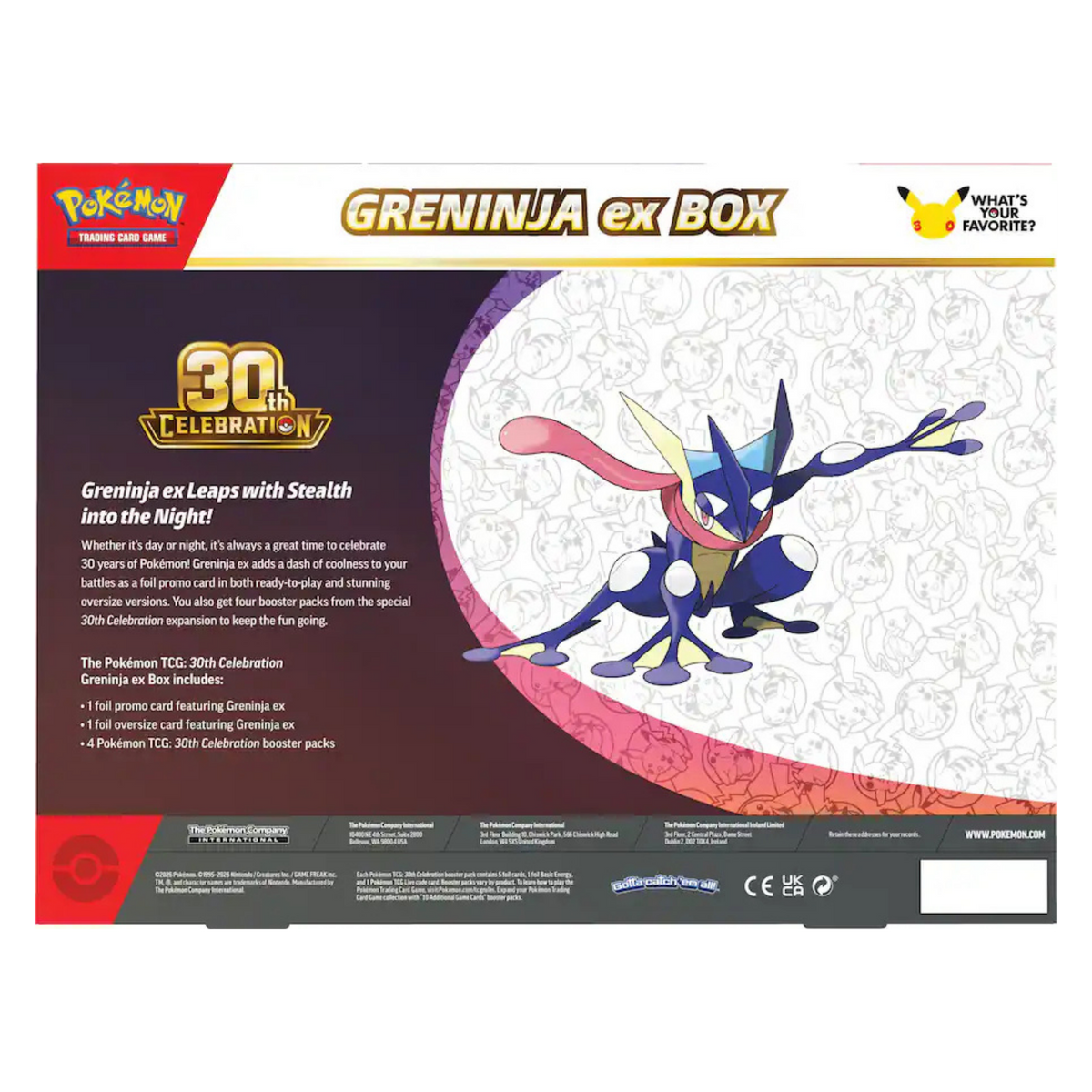 30th Celebration Greninja ex Box