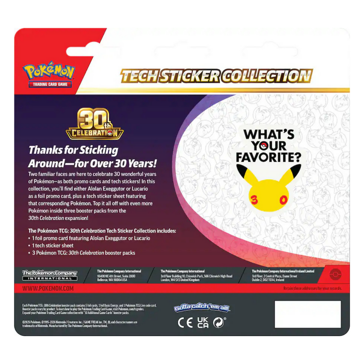 30th Celebration Tech Sticker Collection [Lucario]