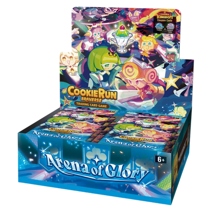 Cookie Run Braveverse trading card game box with colorful characters on a white background