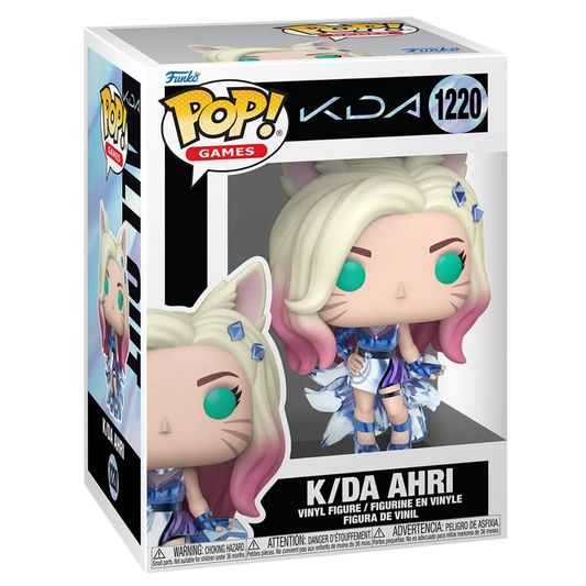 Funko Pop! K/DA Ahri vinyl figure packaging on a white background