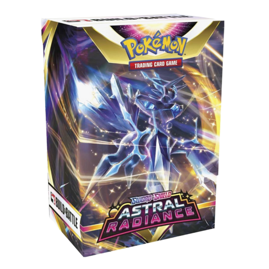 Pokémon Trading Card Game box featuring a Pokémon character with radiant effects on a white background