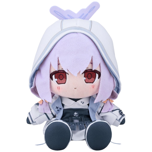 Plush toy with character design on a white background