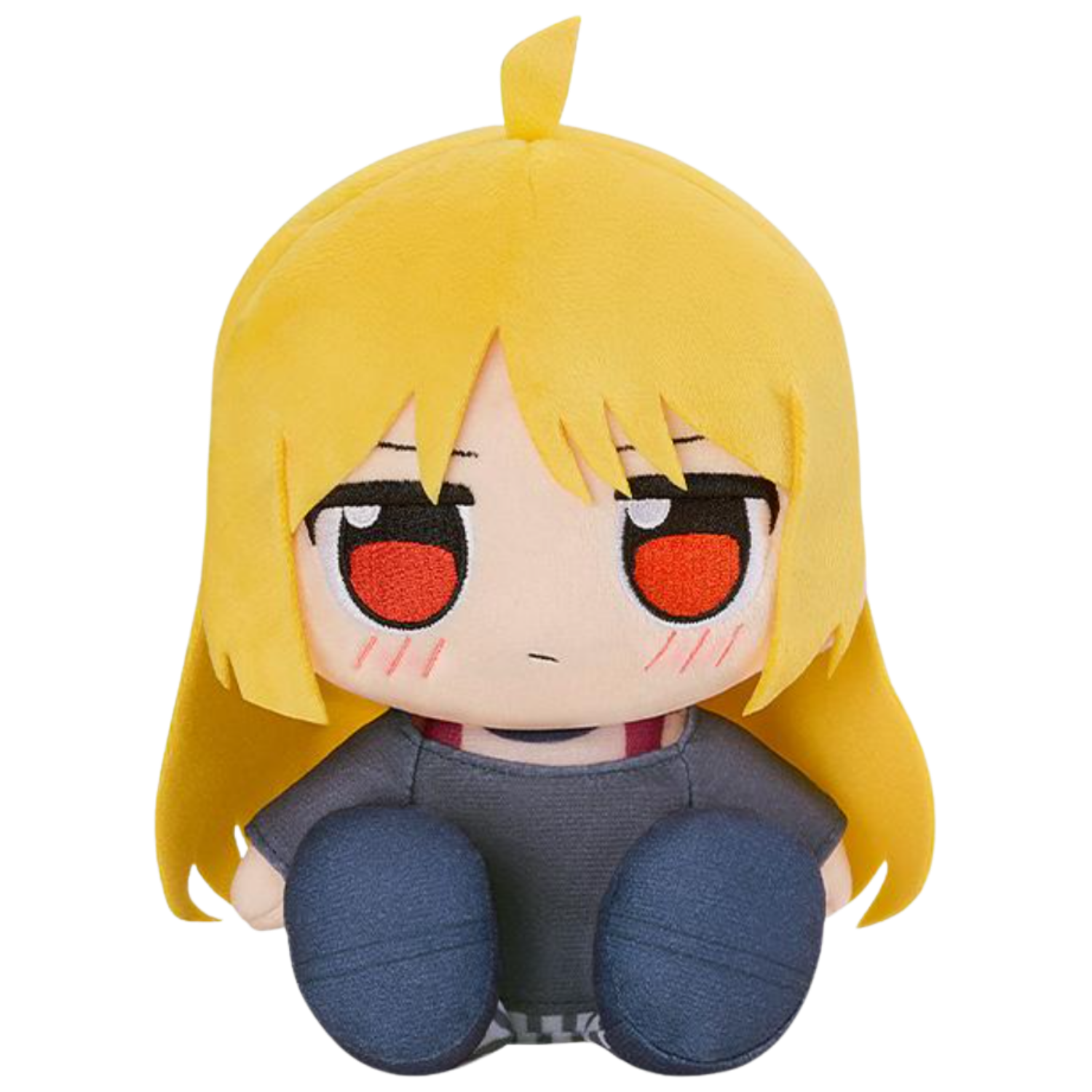 Plush toy with anime character design on a white background