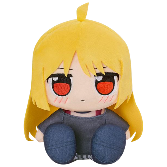 Plush toy with anime character design on a white background