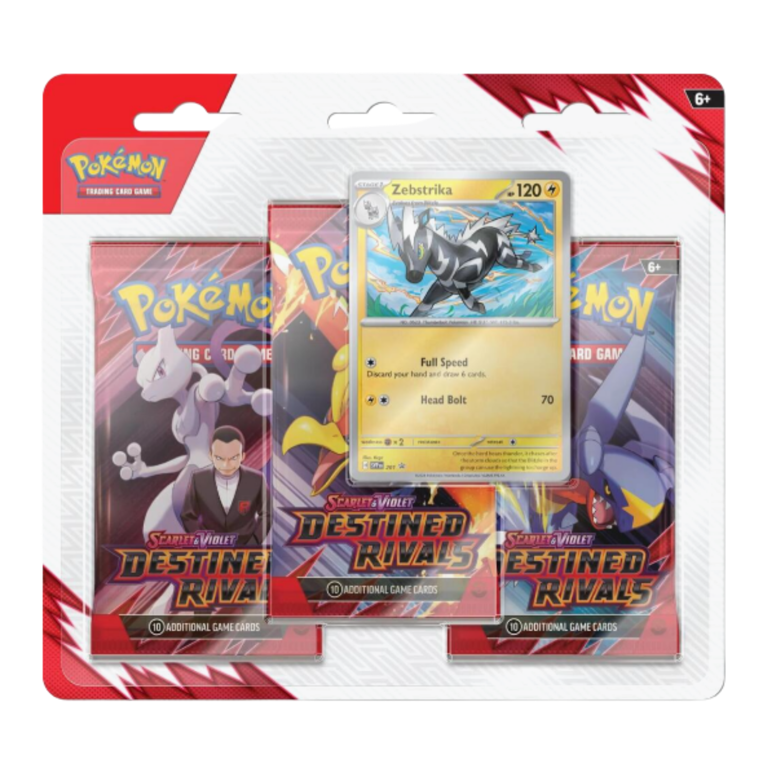 Pokémon trading card game pack with Zekránika card on a white background