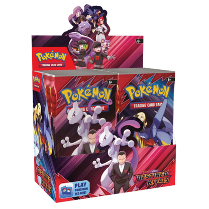 Pokémon Trading Card Game packaging with character illustrations on a white background