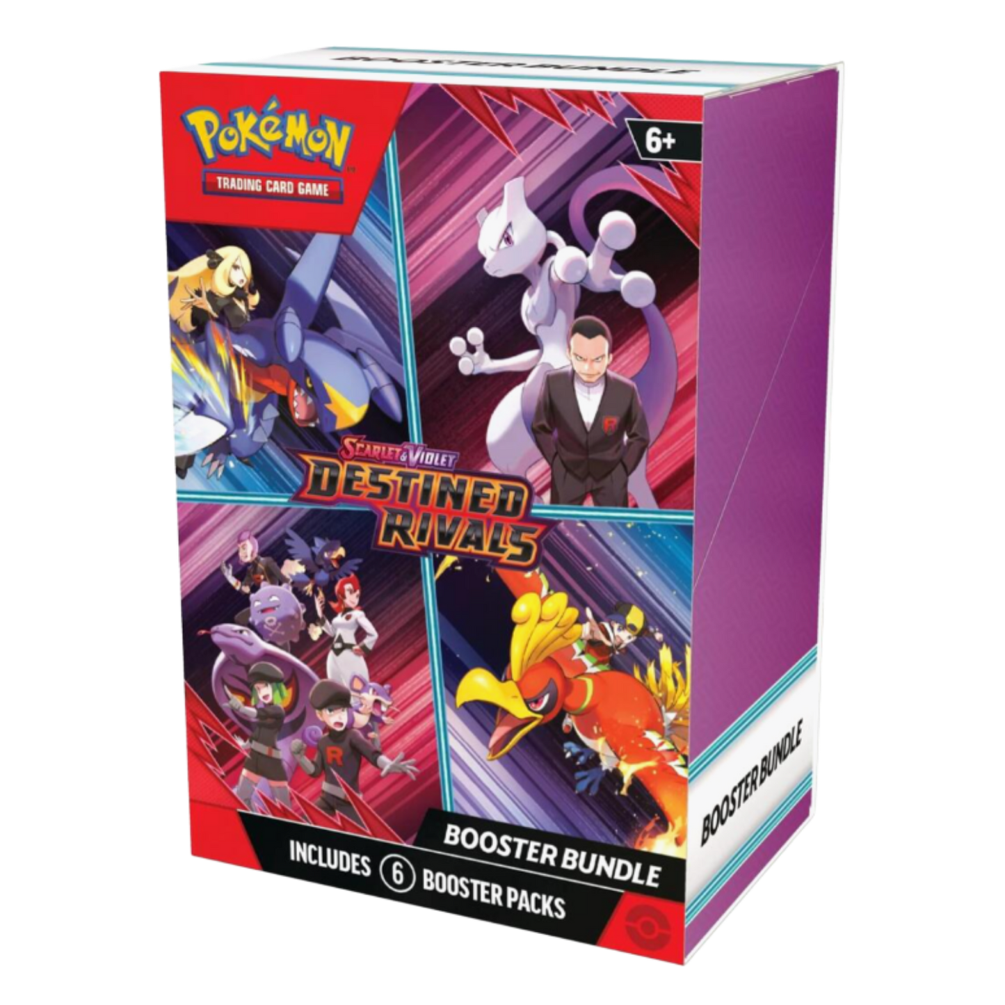 Pokémon Trading Card Game booster bundle packaging with characters and text on a white background