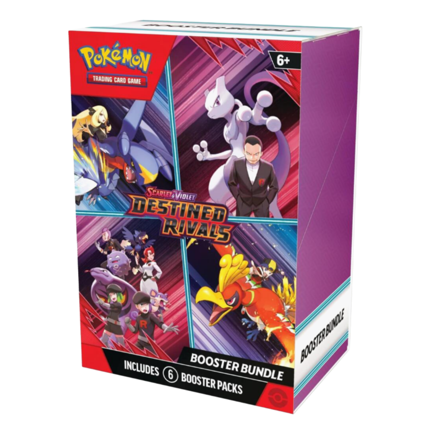 Pokémon Trading Card Game booster bundle packaging with characters and text on a white background