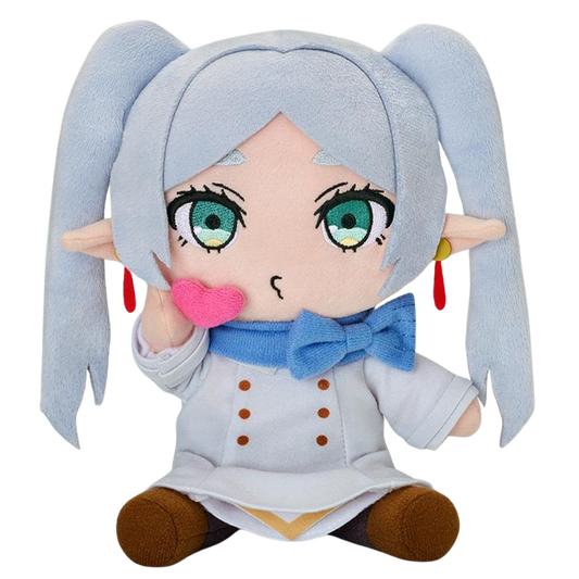 Plush toy with character design on a white background