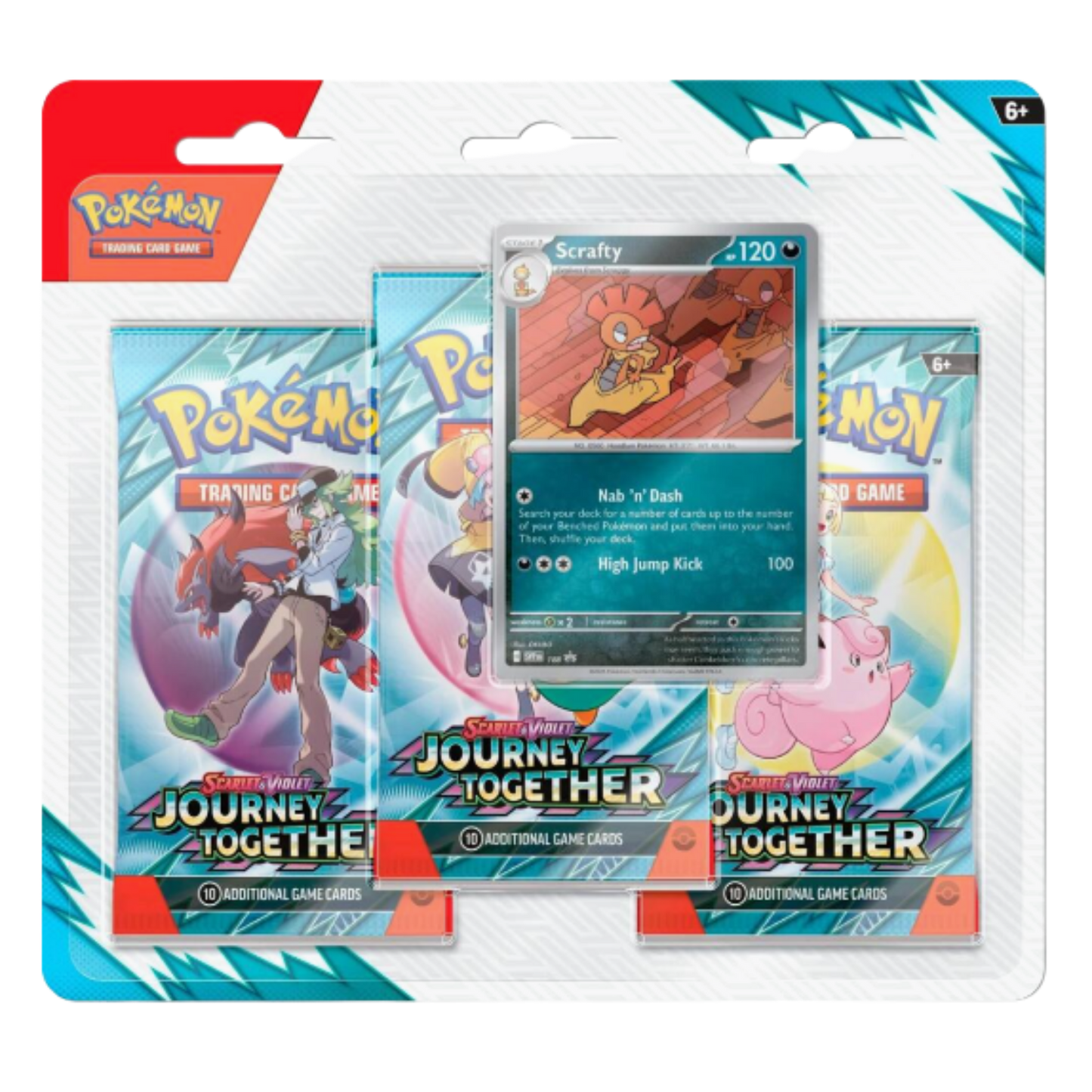 Pokémon trading card game packs with character illustrations on a white background