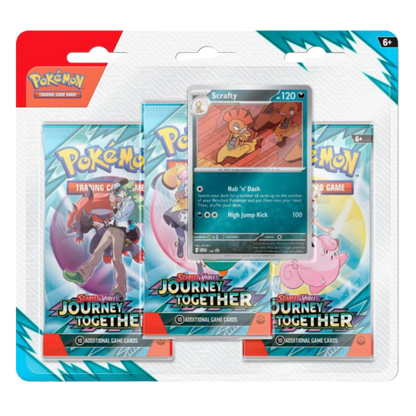 Pokémon trading card game packs with character illustrations on a white background