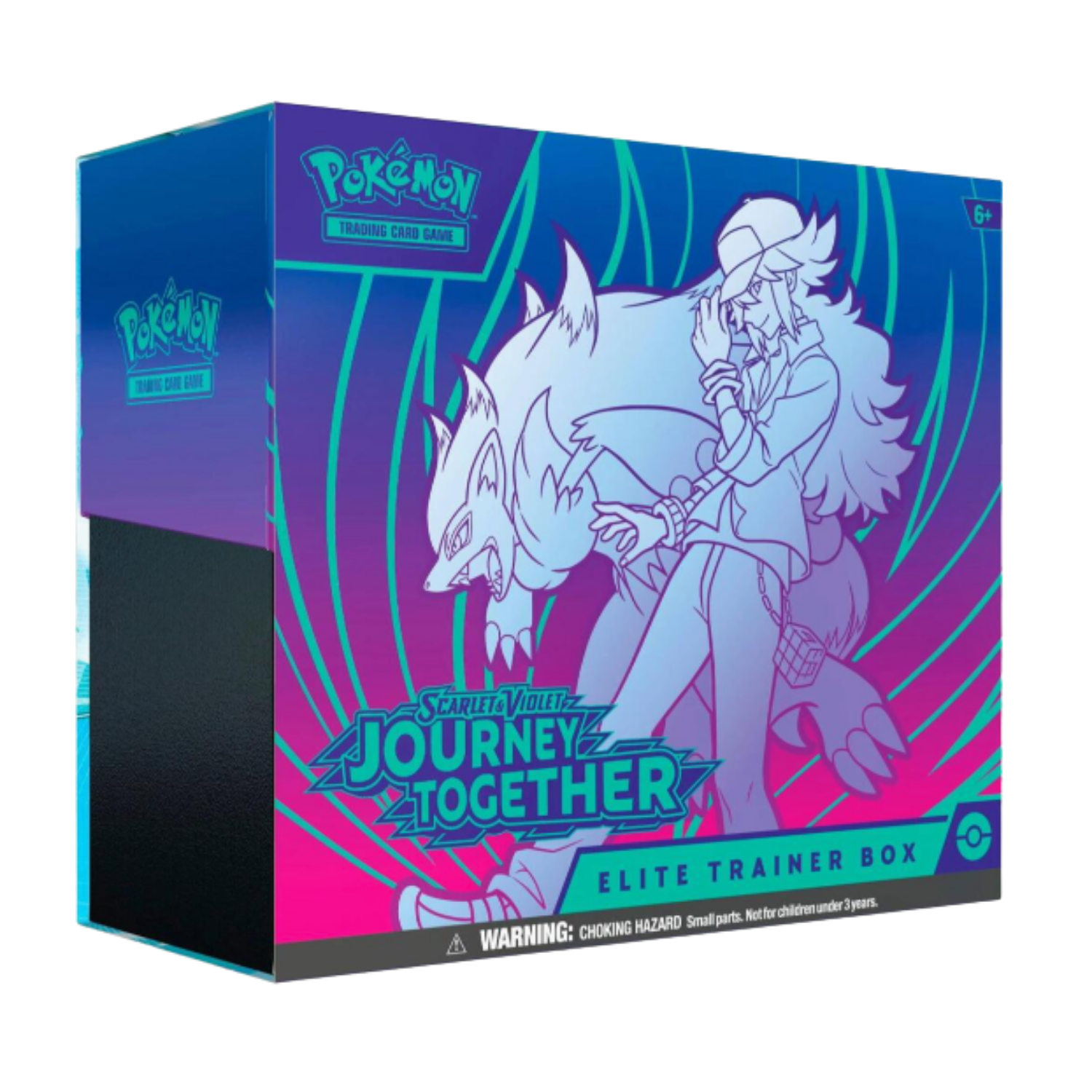 Pokémon trading card game elite trainer box with character illustration on a colorful background