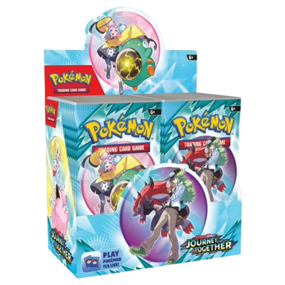 Pokémon trading card game packaging with character illustrations on a white background