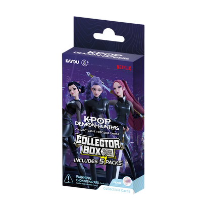 KPop Demon Hunters Collectible Trading Cards Collector Box Classic Edition - (5 Packs)