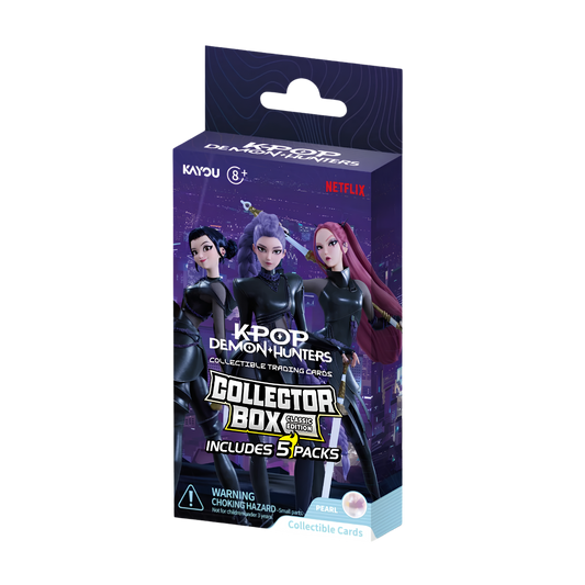 KPop Demon Hunters Collectible Trading Cards Collector Box Classic Edition - (5 Packs)
