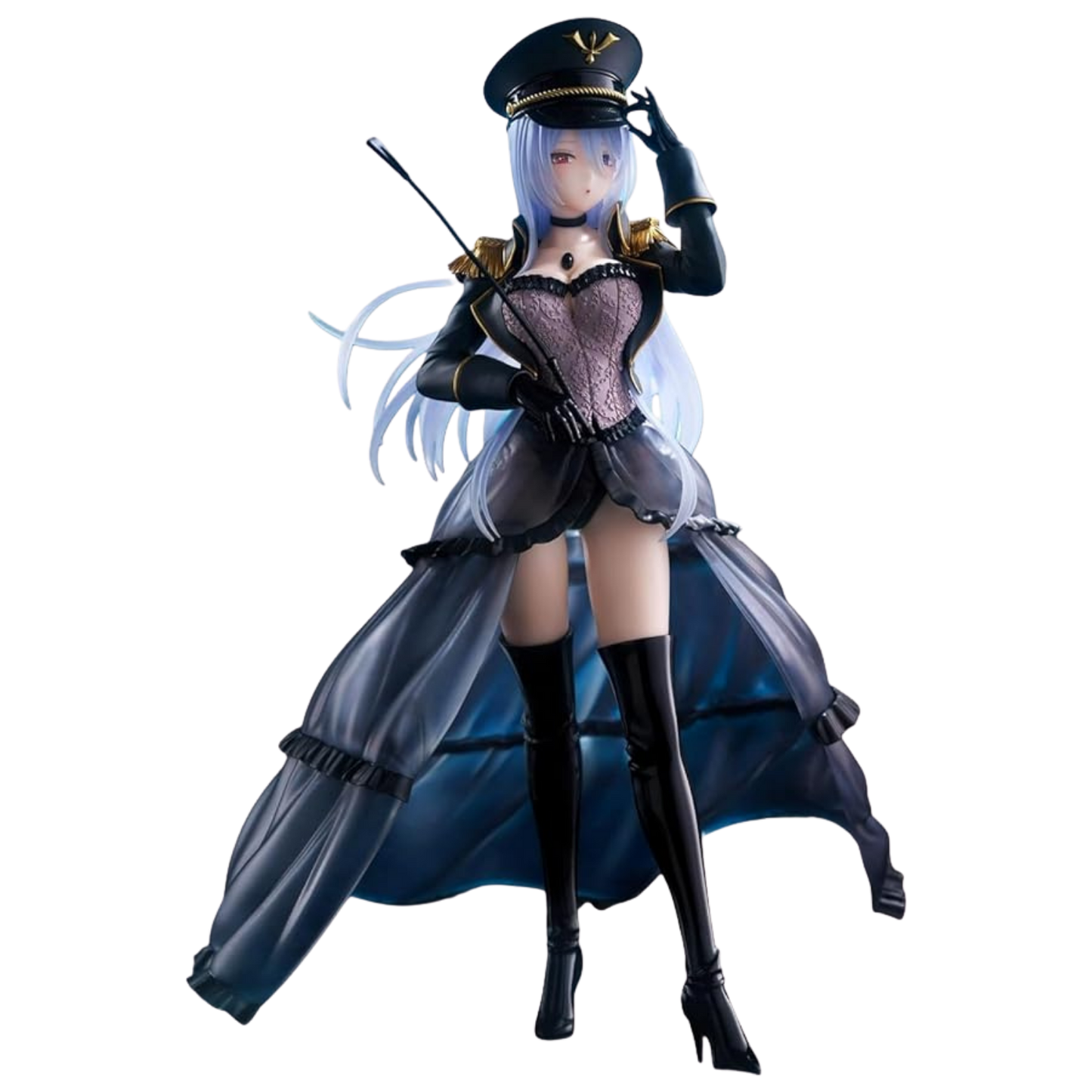 Figurine of a character in a detailed outfit with a hat on a white background