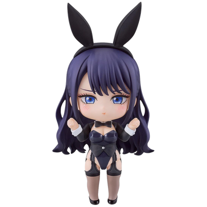Anime character figurine with bunny ears on a white background