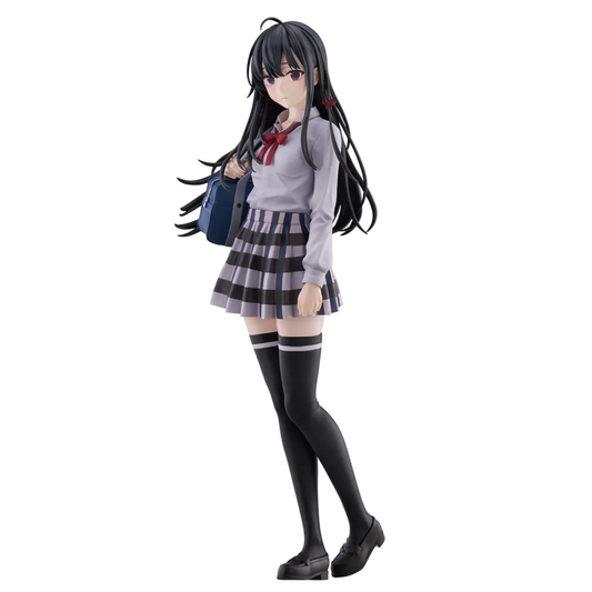 Anime character figurine in school uniform with a white background