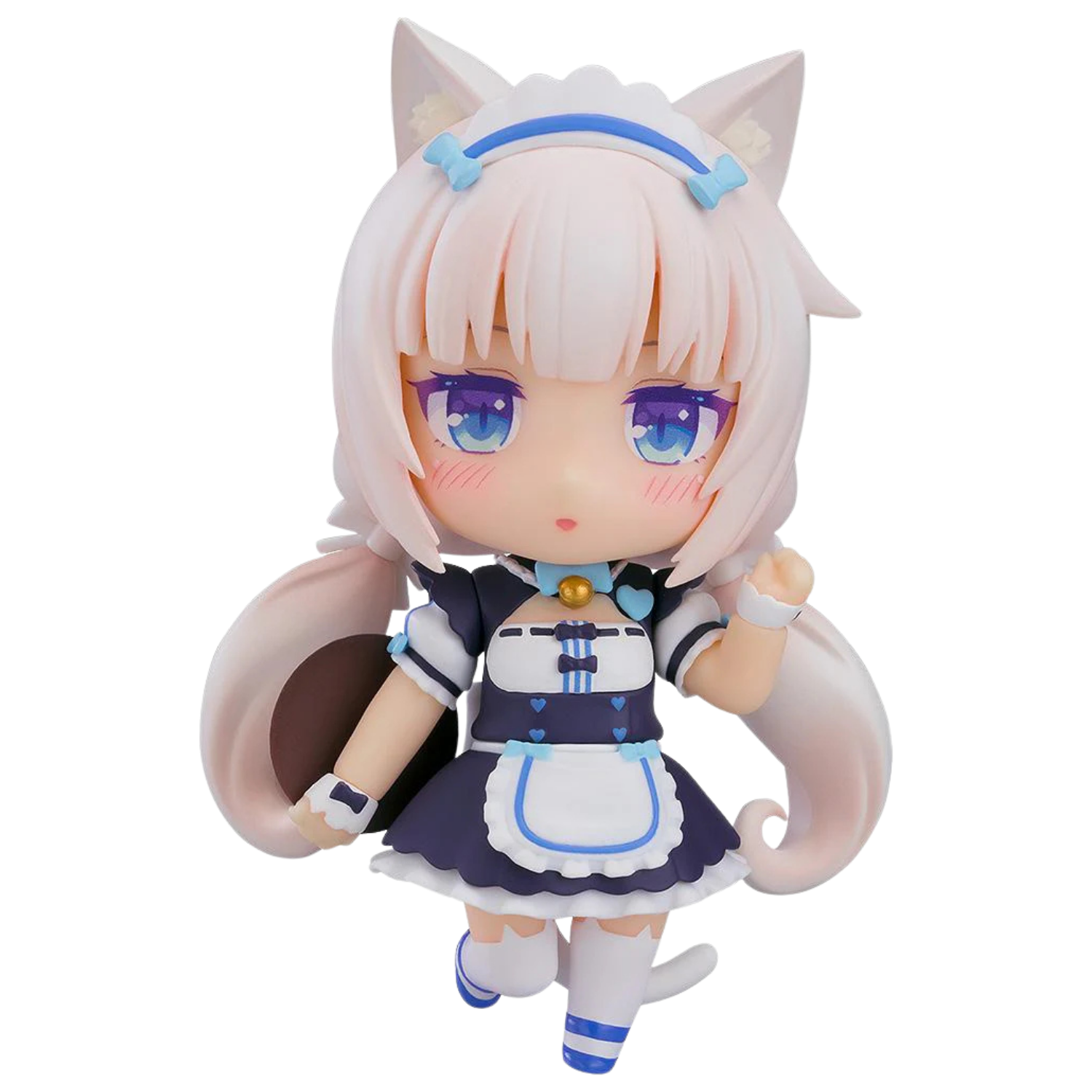 Anime character figurine with cat ears and a maid outfit on a white background