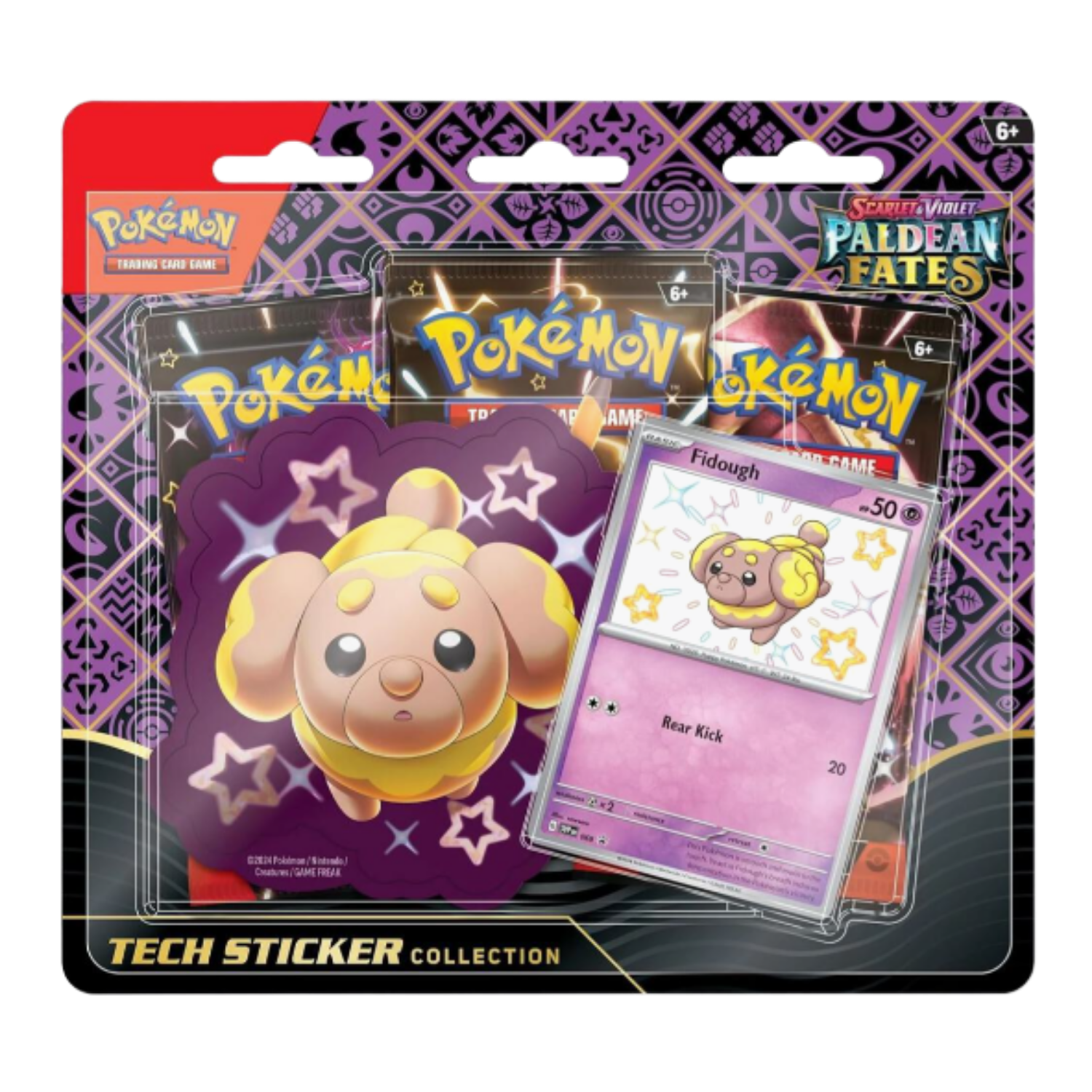 Pokémon trading card game packaging with a card featuring a character named Edoóh.