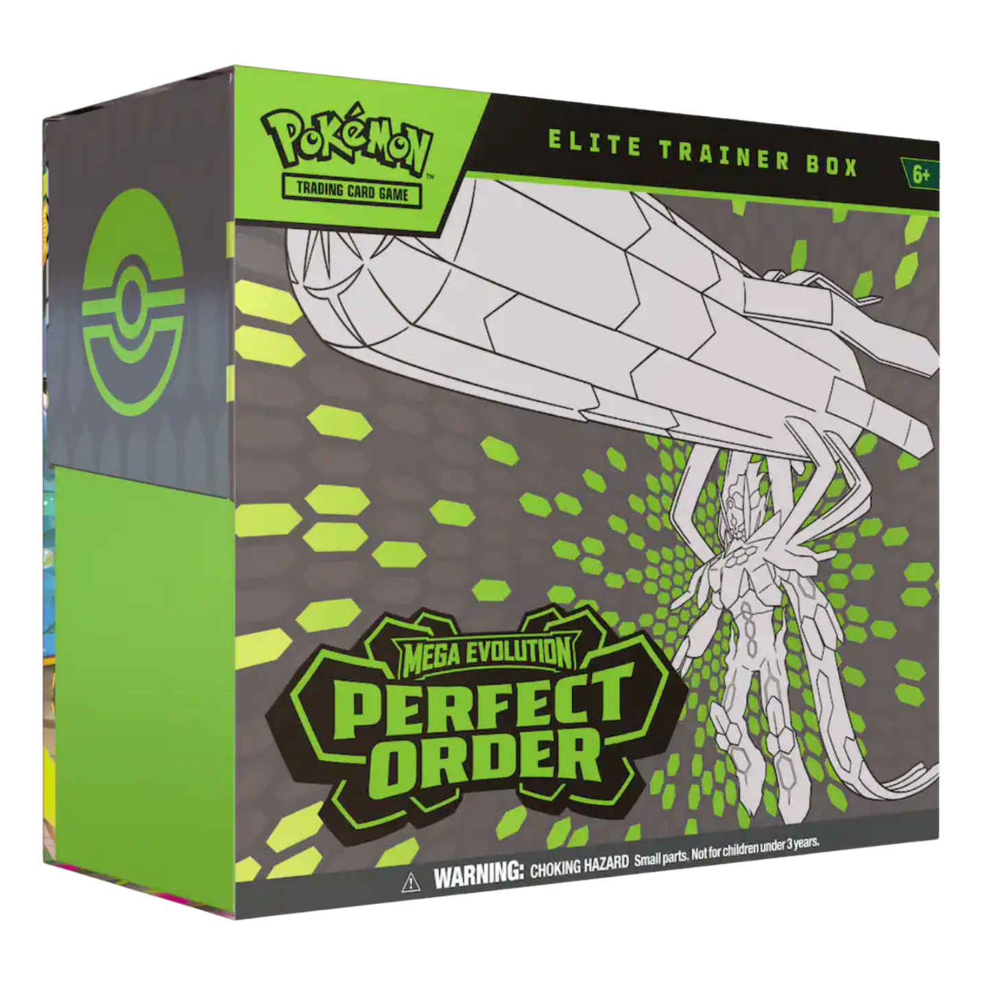 Pokémon trading card game elite trainer box with green and gray design