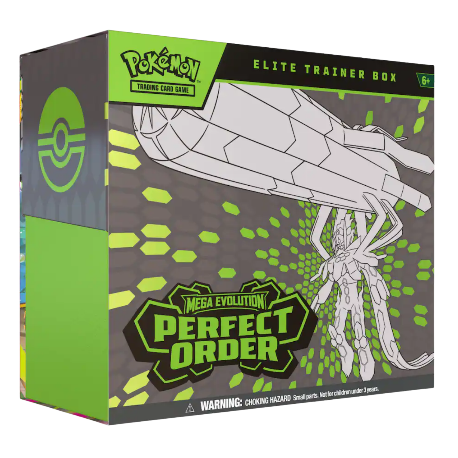 Pokémon trading card game elite trainer box with green and gray design
