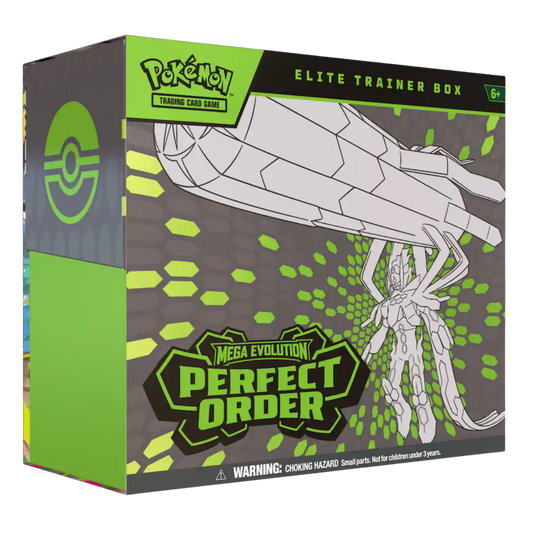 Pokémon trading card game elite trainer box with green and gray design