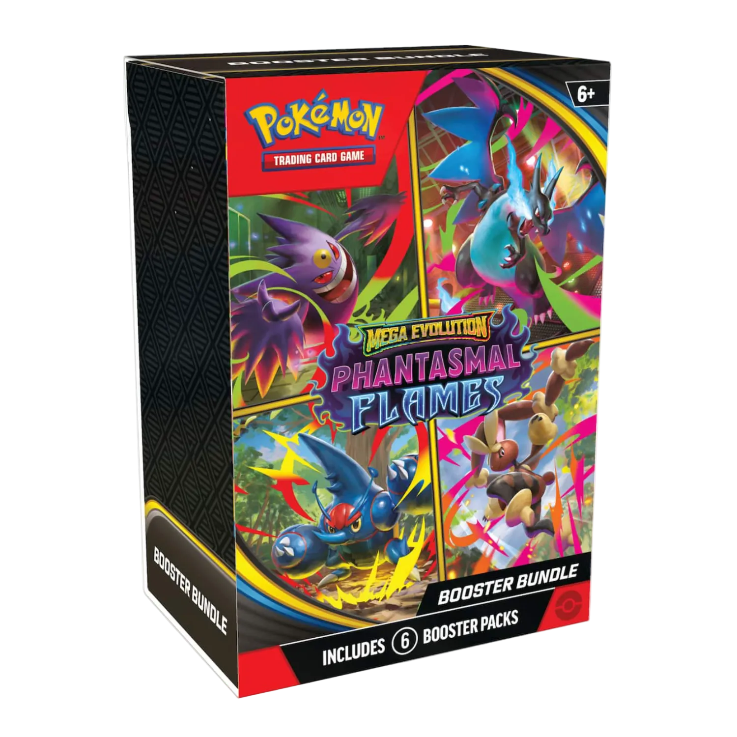 Pokémon trading card game booster bundle packaging with character illustrations on a white background