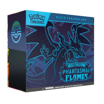 Pokémon Elite Trainer Box with Mega Evolution theme on a white background