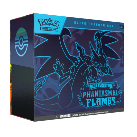 Pokémon Elite Trainer Box with Mega Evolution theme on a white background