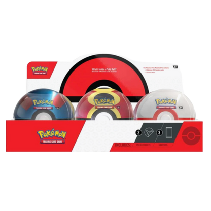 Pokémon trading card game packs with Pokéball design on a white background