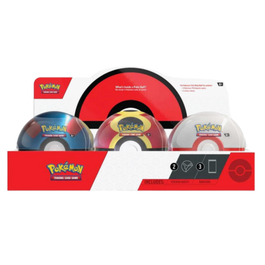 Pokémon trading card game packs with Pokéball design on a white background