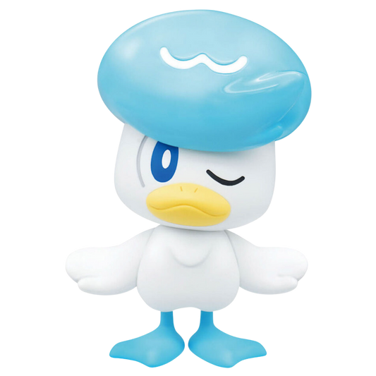 Toy figure of a duck with a blue shell on a white background