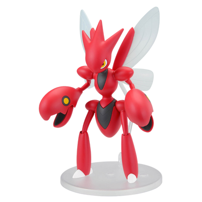 Red and white robot-like figure on a white background