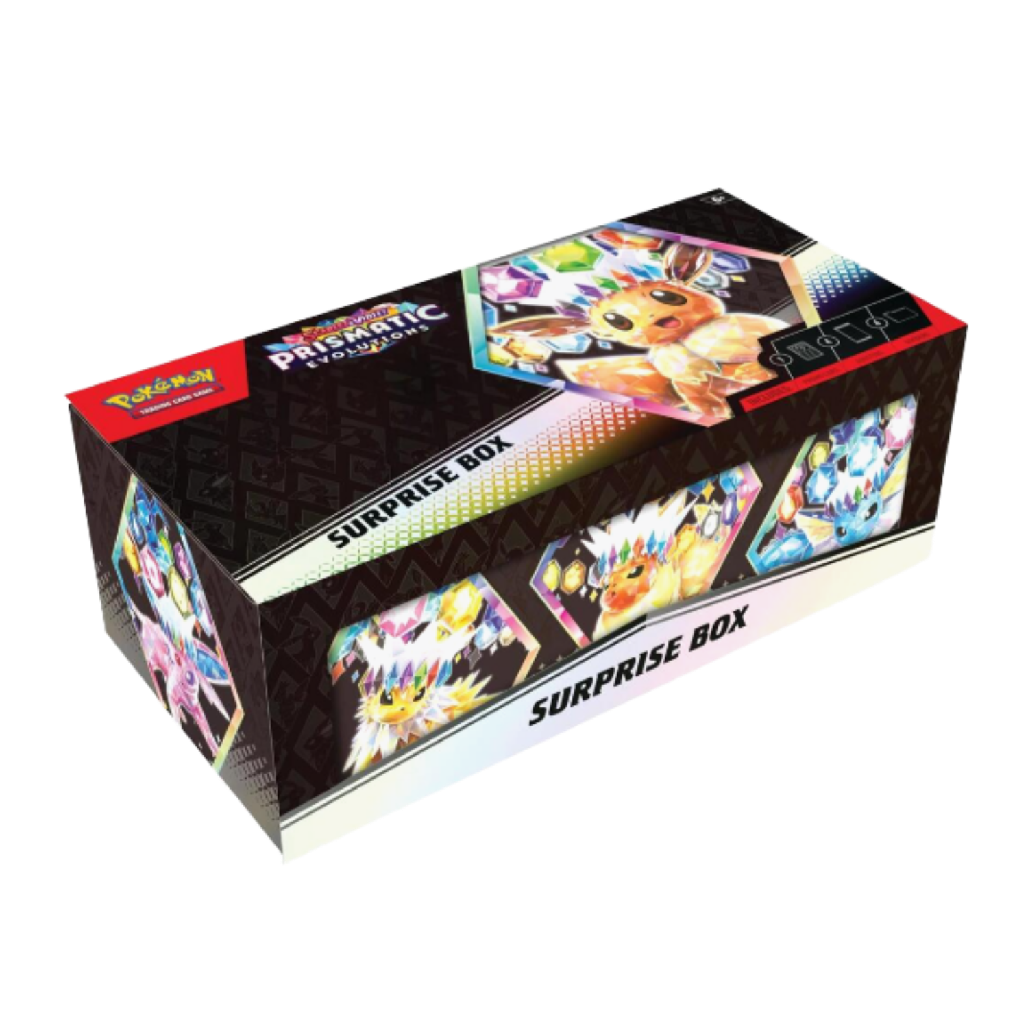 Pokémon Prismatic Collection surprise box with character images on a white background