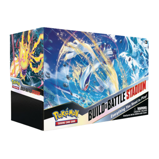 Pokémon Build & Battle Stadium trading card game box on a white background