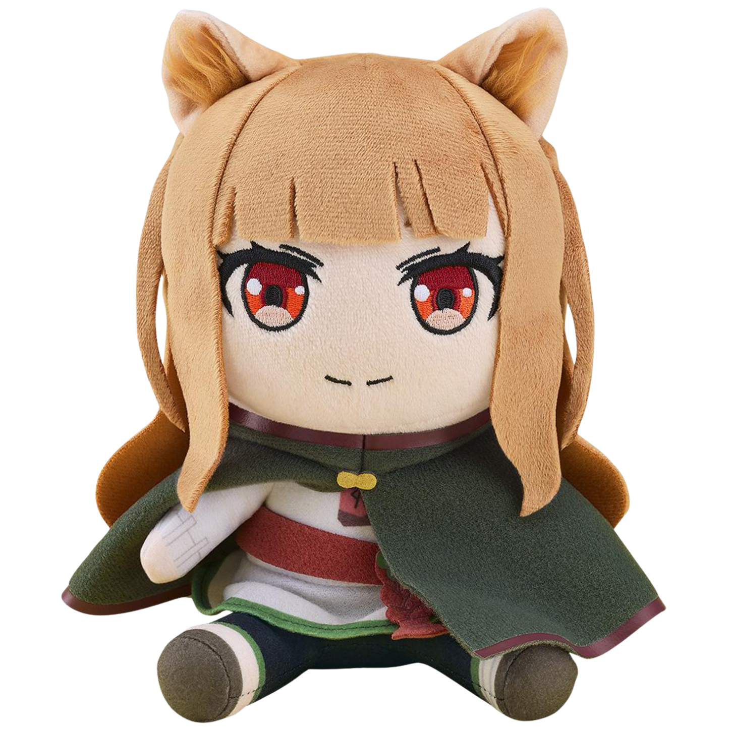 Plush toy with fox-like design on a white background