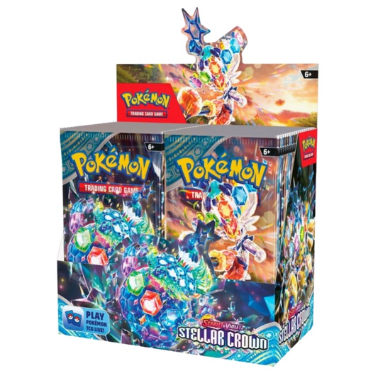 Pokémon trading card game box with colorful artwork on a white background