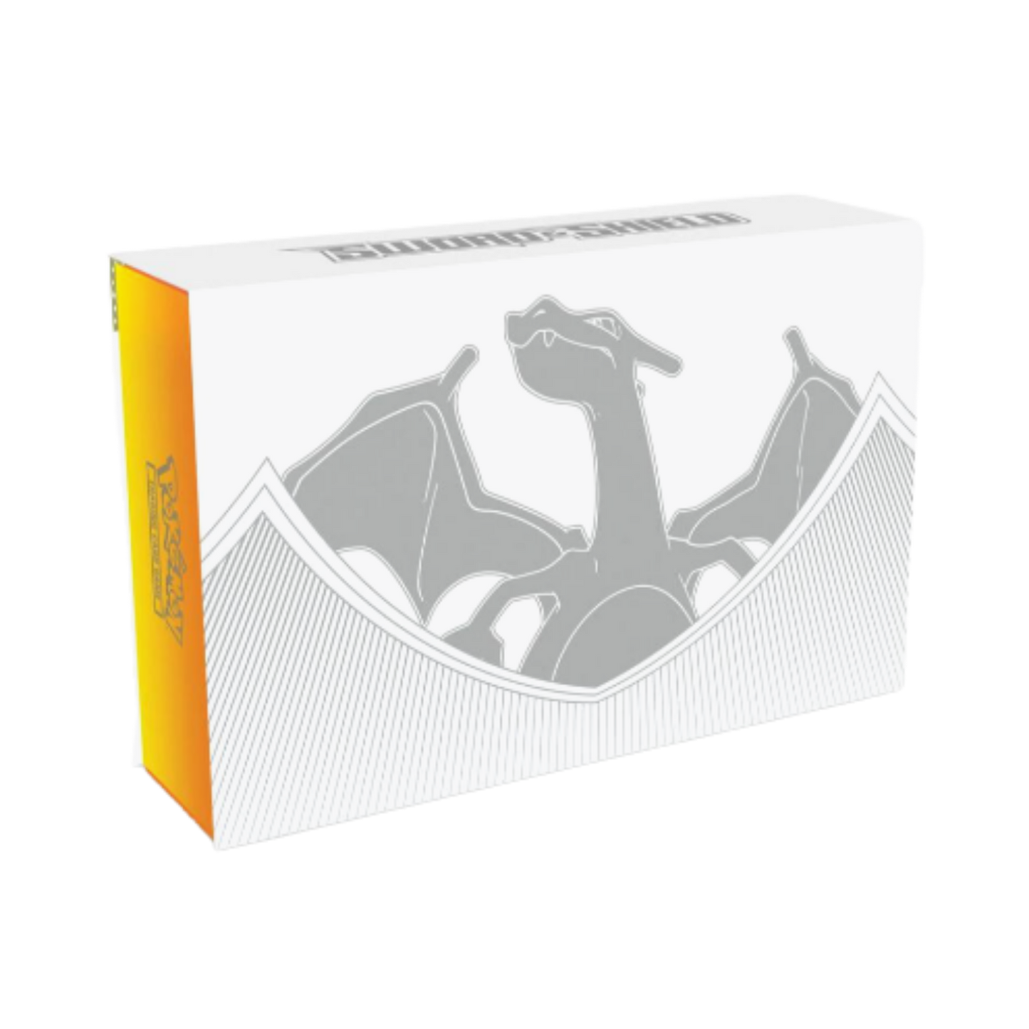 Cardboard box with dragon design on a white background
