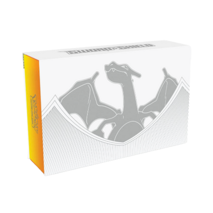 Cardboard box with dragon design on a white background