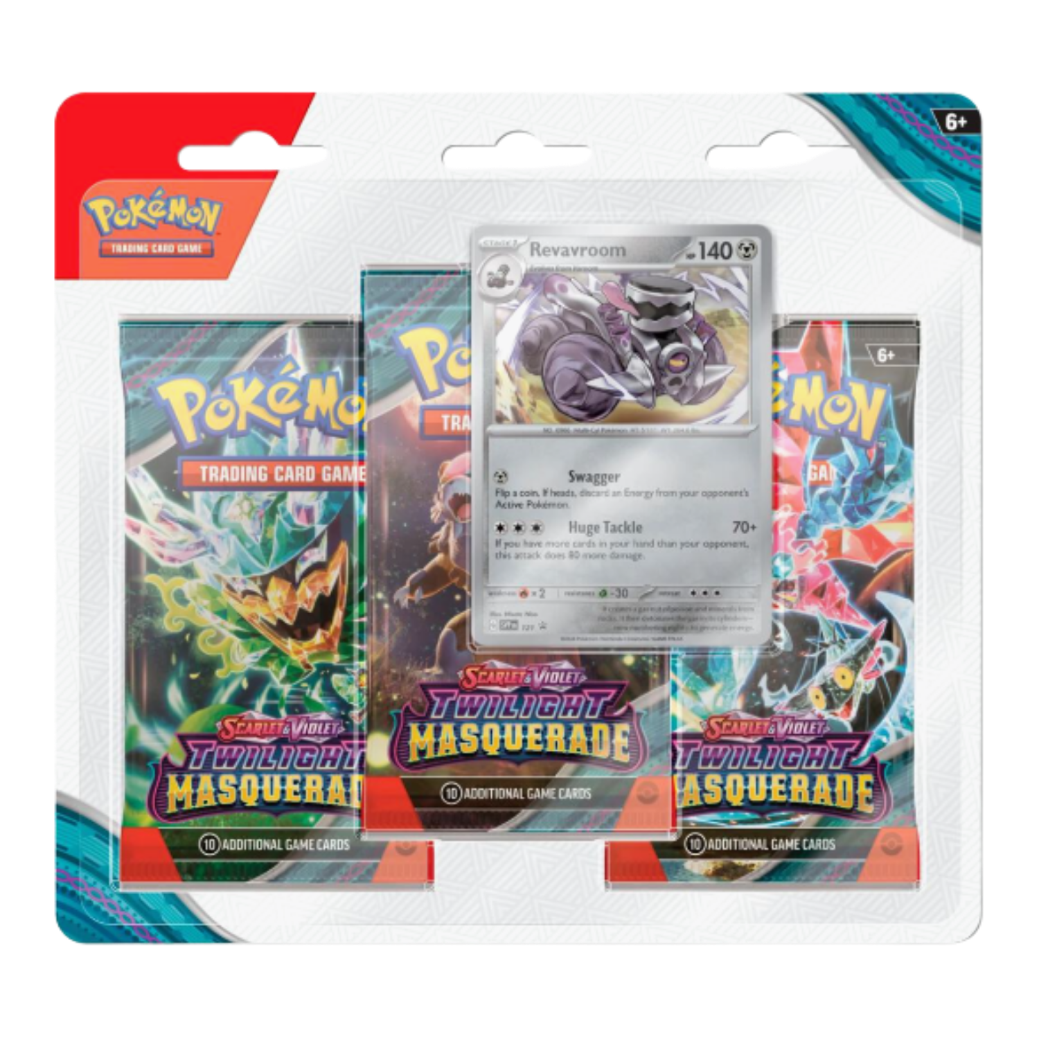 Pokémon trading card game pack with cards and booster packs on a white background