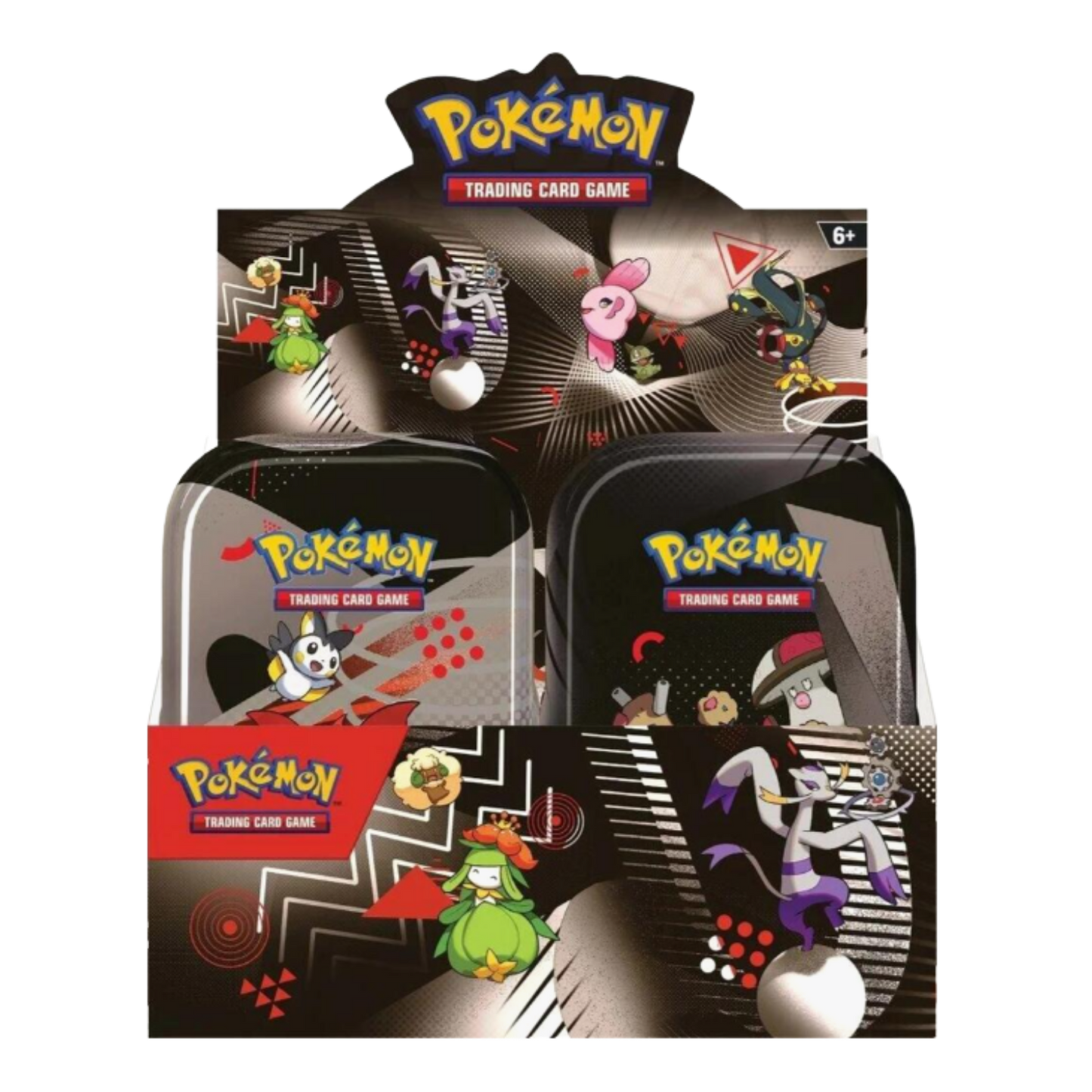 Pokémon trading card game packs with character illustrations on a white background