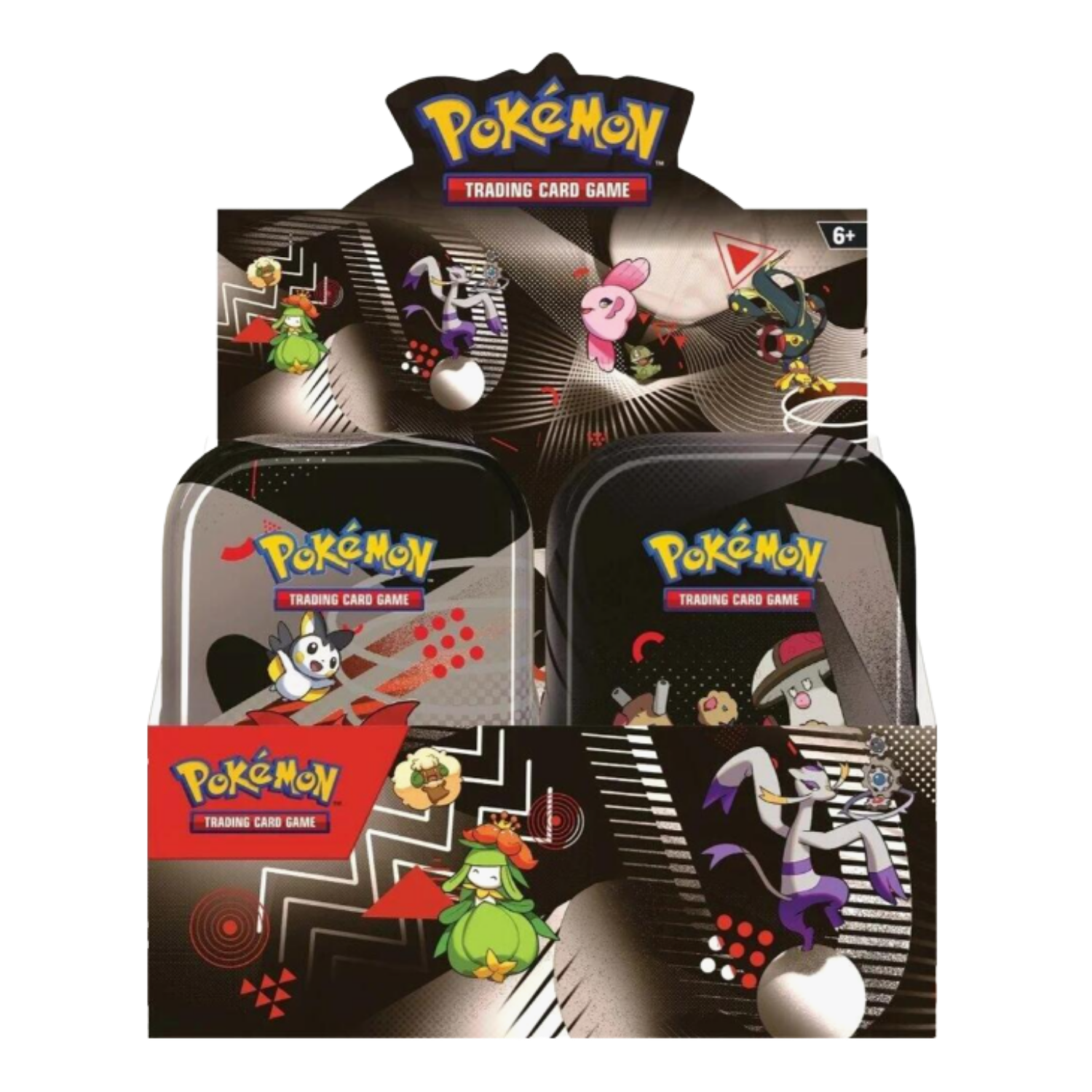 Pokémon trading card game packs with character illustrations on a white background