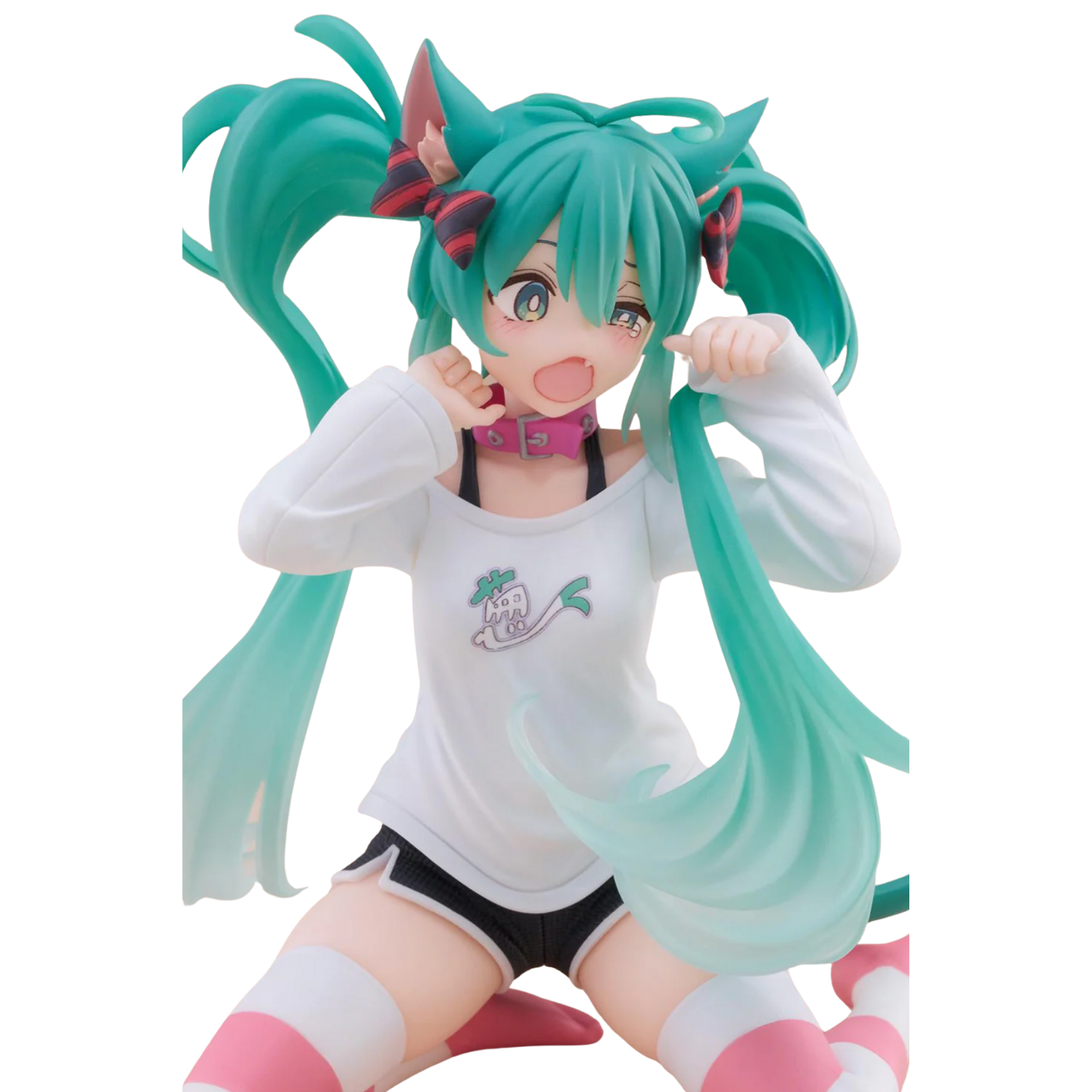 Vocaloid Desktop Cute Hatsune Miku (Nekomimi T-Shirt Ver.) Figure