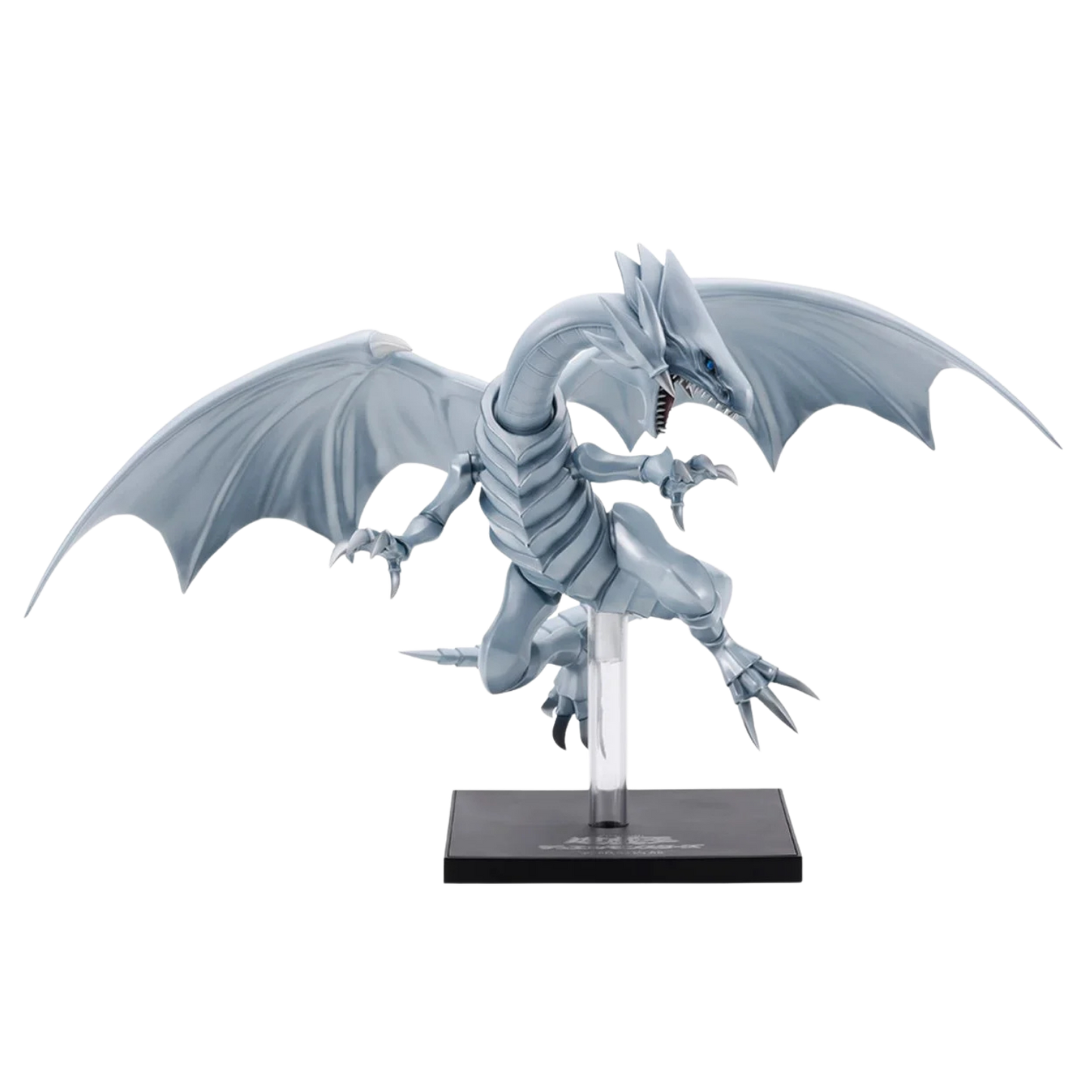 Dragon figurine on a stand with a white background